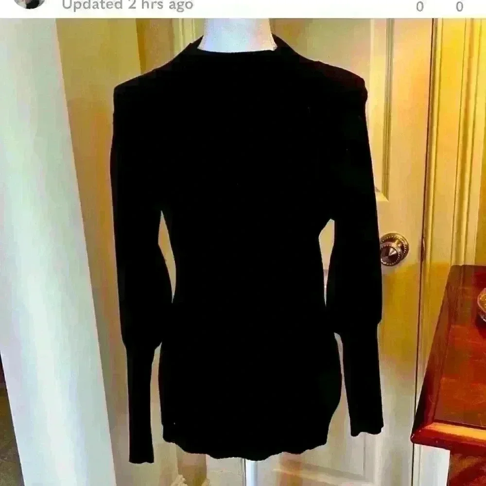 Via Milano black cowl neck lightweight sweater L Black Excellent condition